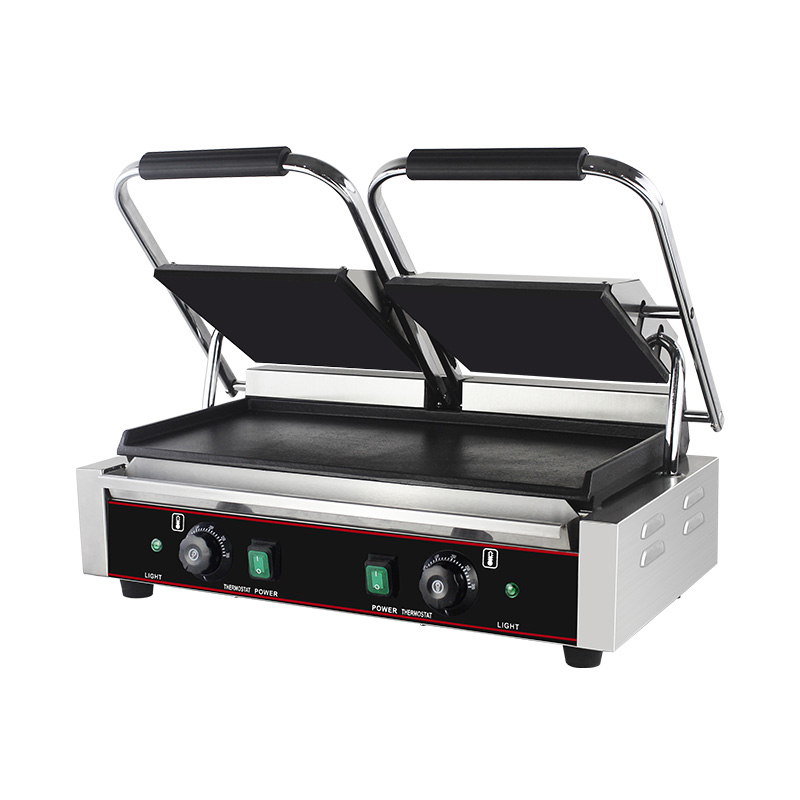 Máquina de cozinha elétrica comercial de aço inoxidável com placas duplas Panini Grill